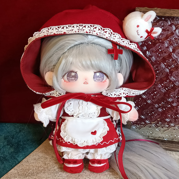 赤ずきんのスーツ 20cmぬいぐるみ用/ 赤いマント/ ぬいぐるみ服 赤ずきんのスーツ 20cmぬいぐるみ用/ 赤いマント/ ぬいぐるみ服