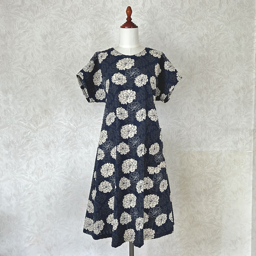 定番の中古商品 和柄・花柄のワンピース✴︎ネイビー 來未＊kurumi ワンピース ワンピース