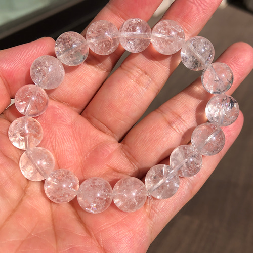 再販多数！幸福へ導く七色虹入り☆天然アイリスホワイト水晶