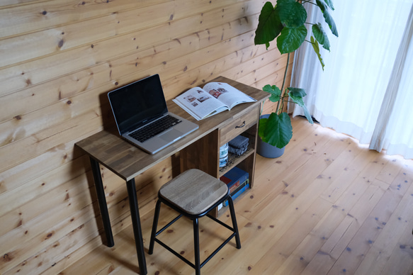 【新作】85. 【2点セット】Work Desk & Desk Wagon/デスク/机/テーブル/ドレッサー 2枚目の画像