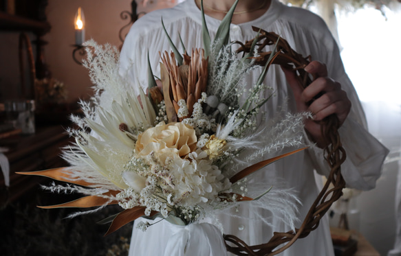 dried flower wreath  〜マシェリローズ〜 3枚目の画像