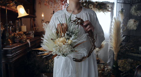 dried flower wreath  〜マシェリローズ〜 1枚目の画像