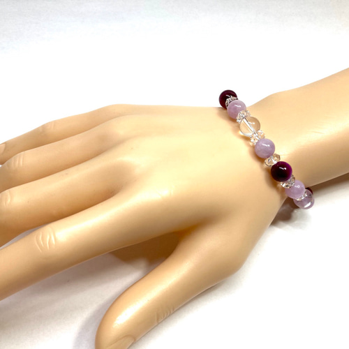 クンツァイト ピンクタイガーアイ 水晶 天然石 ブレスレット 8mm