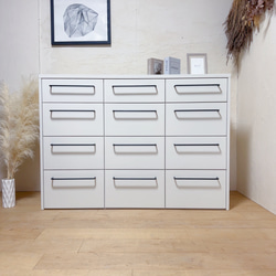 na290.チェスト 12杯 アイアンハンドル ホワイト 白 引き出し