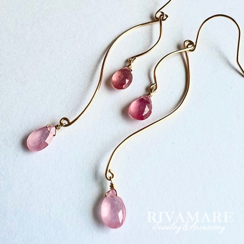M☺︎ 1点作品☺︎ ロングペアシェイプカーネリアンピアス ペアシェイプピアス(カーネリアン) | La Soeur