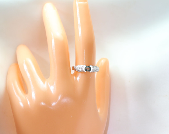 Pt900 グリーンサファイアリング 0.46ct 6枚目の画像