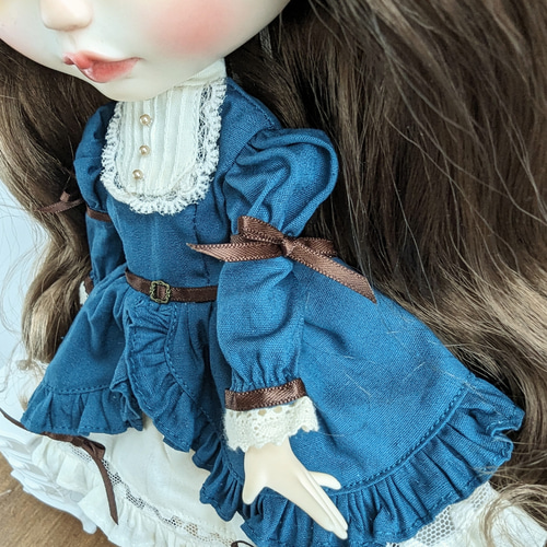 920※ブライスアウトフィット※ブルーのクラシカルワンピース