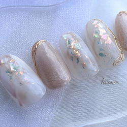 マーブルネイル／ニュアンスネイル／マグネットネイル／グレージュ