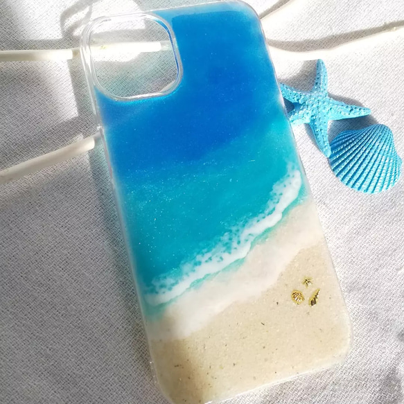 人気商品】海スマホケース iPhoneケース 海 波打ち際 夏 青 アイフォン