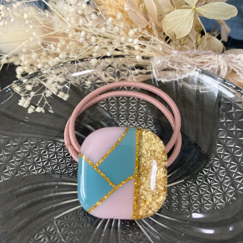 くすみカラー ハンドメイド レジン パステルカラー ヘアアクセサリー