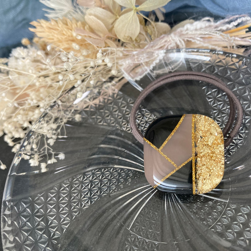 くすみカラー ハンドメイド レジン パステルカラー ヘアアクセサリー