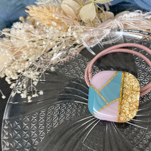 くすみカラー ハンドメイド レジン パステルカラー ヘアアクセサリー