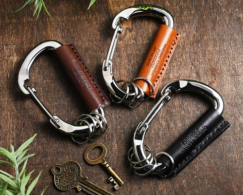 名入れ カラビナ キーホルダー 革 レザー 栃木レザー ギフト