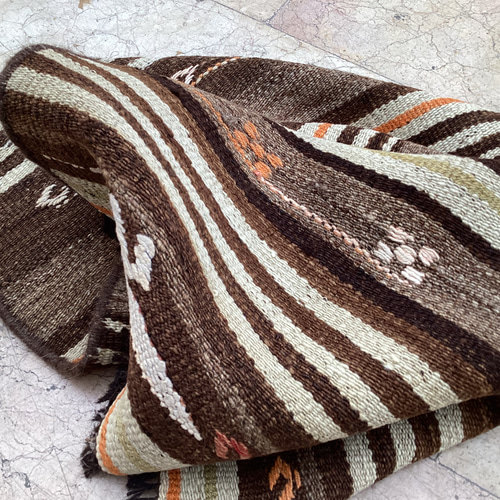 オールドキリム トルコ 手織り ヴィンテージ ラグ 76x49cm