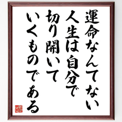 名言「運命なんてない、人生は自分で切り開いていくものである