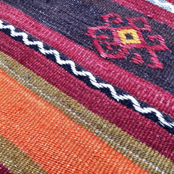 オールドキリム トルコ 手織り ヴィンテージ ラグ 85x63cm 5枚目の画像