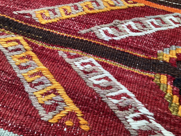 オールドキリム トルコ 手織り ヴィンテージ ラグ 85x63cm 6枚目の画像