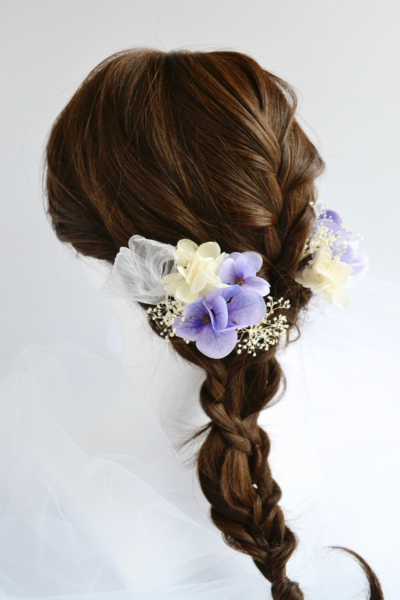 髪飾り結婚式成人式リボン編みおろしヘアアクセサリー和装パーティーヘッドドレス 髪飾り 結婚式 成人式 卒業式 パール リボン 編みおろしヘア