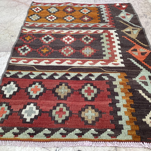オールドキリム トルコ 手織り ヴィンテージ ラグ 78x55cm