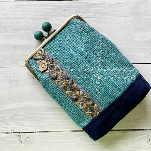 ハンドメイド　ハンカチ　スマホポーチ 一枚布で作る簡単スマホポーチです あっという間にできますので