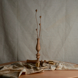 木と真鍮の一輪挿し/ナラ 1枚目の画像