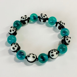 客製化熊貓石 Pandarama 淡藍色手鍊 第1張的照片