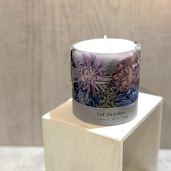 Botanical flower candle(ラベンダー)お花たっぷりボタニカルフラワーキャンドル 2枚目の画像