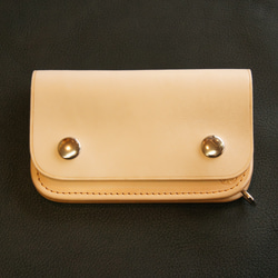 黒本革×ニッケル トラッカーウォレットチェーン サイズ：ミドル/全長約