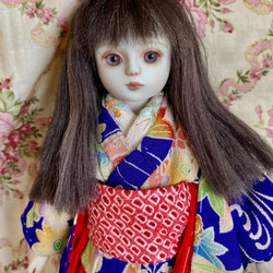 青紫の着物　オールビスク球体関節人形 4枚目の画像