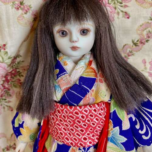 青紫の着物 オールビスク球体関節人形 その他人形 kilala 通販