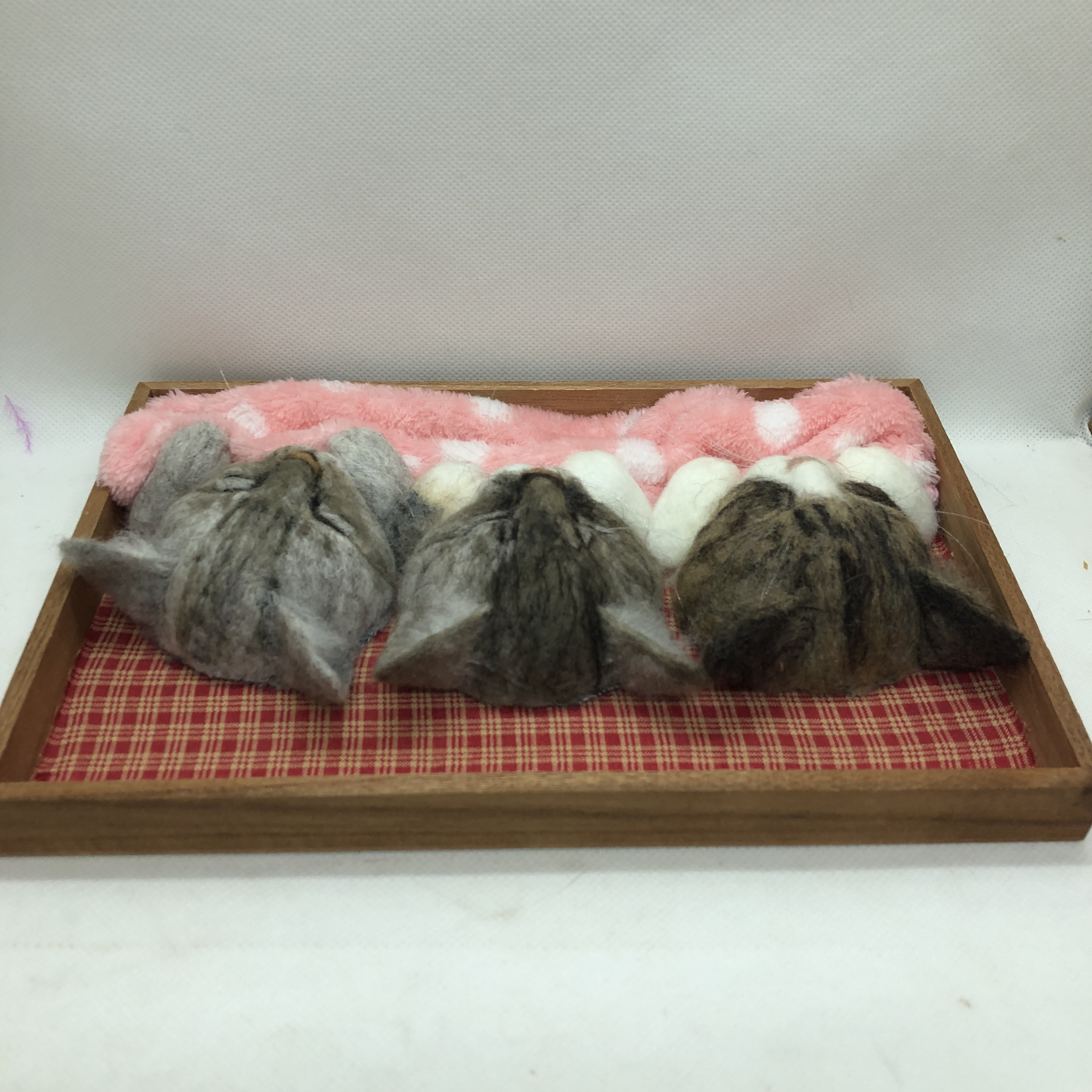 3匹一緒のフレーム　オーダーメイド　羊毛フェルト　うちの子