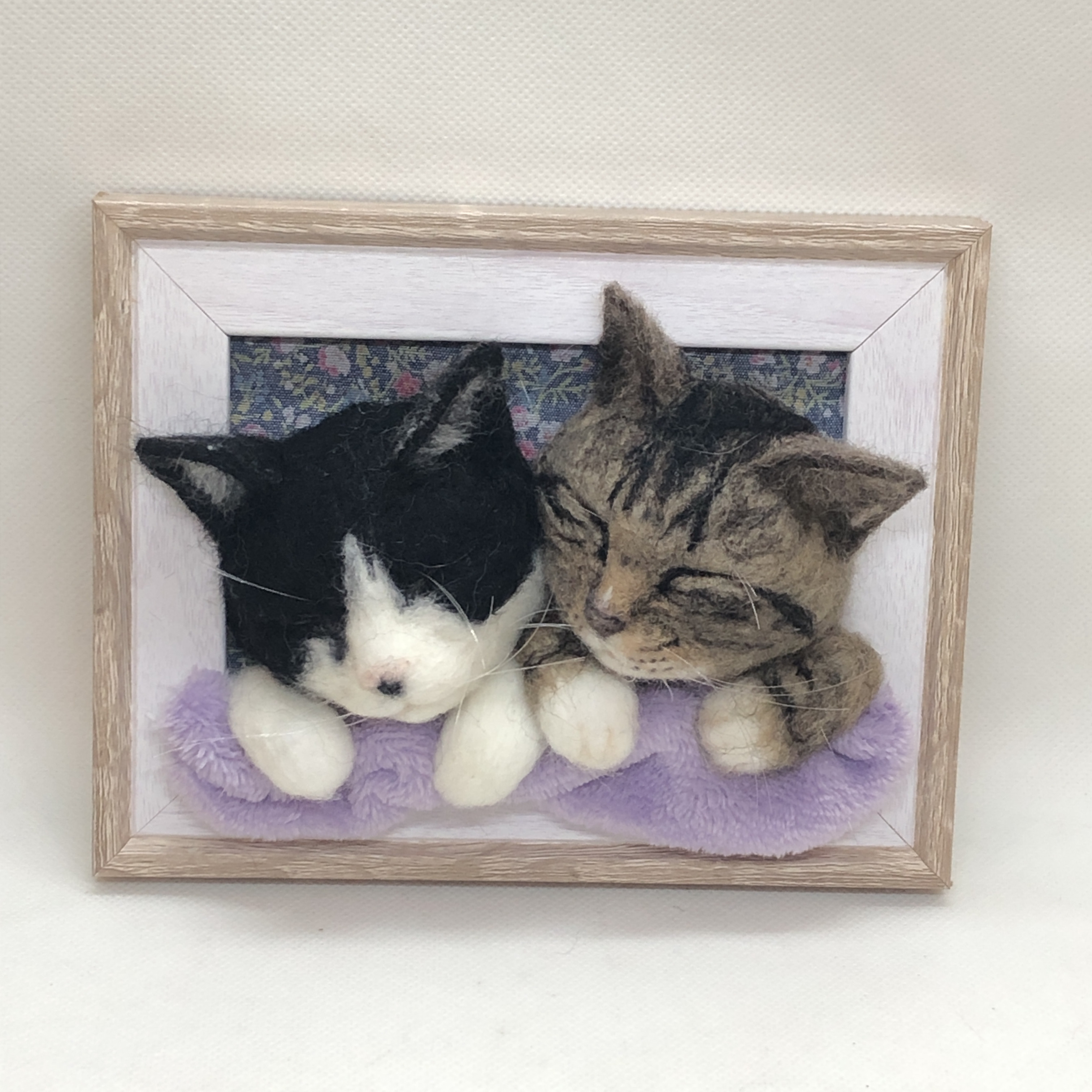 3匹一緒のフレーム　オーダーメイド　羊毛フェルト　うちの子