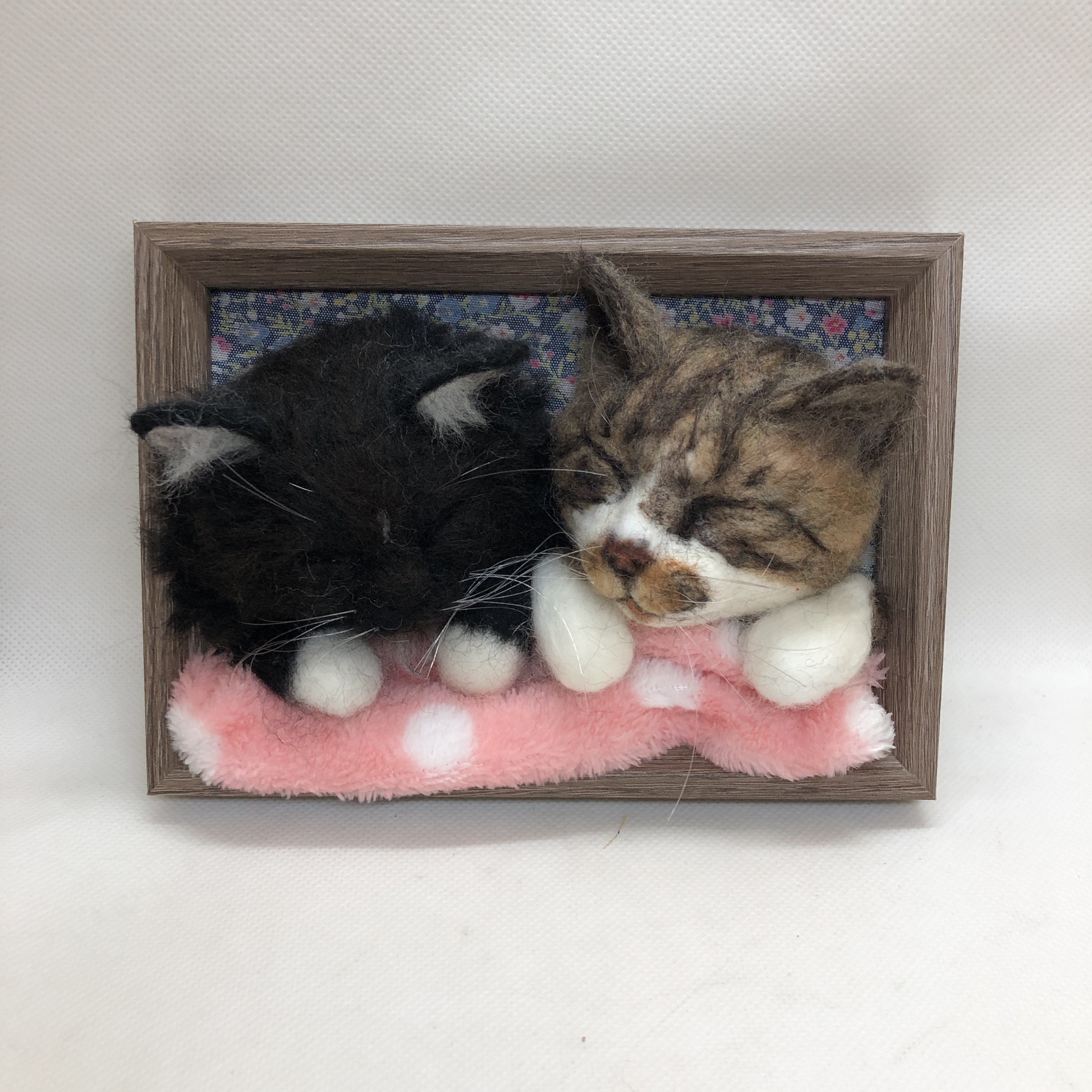 3匹一緒のフレーム　オーダーメイド　羊毛フェルト　うちの子