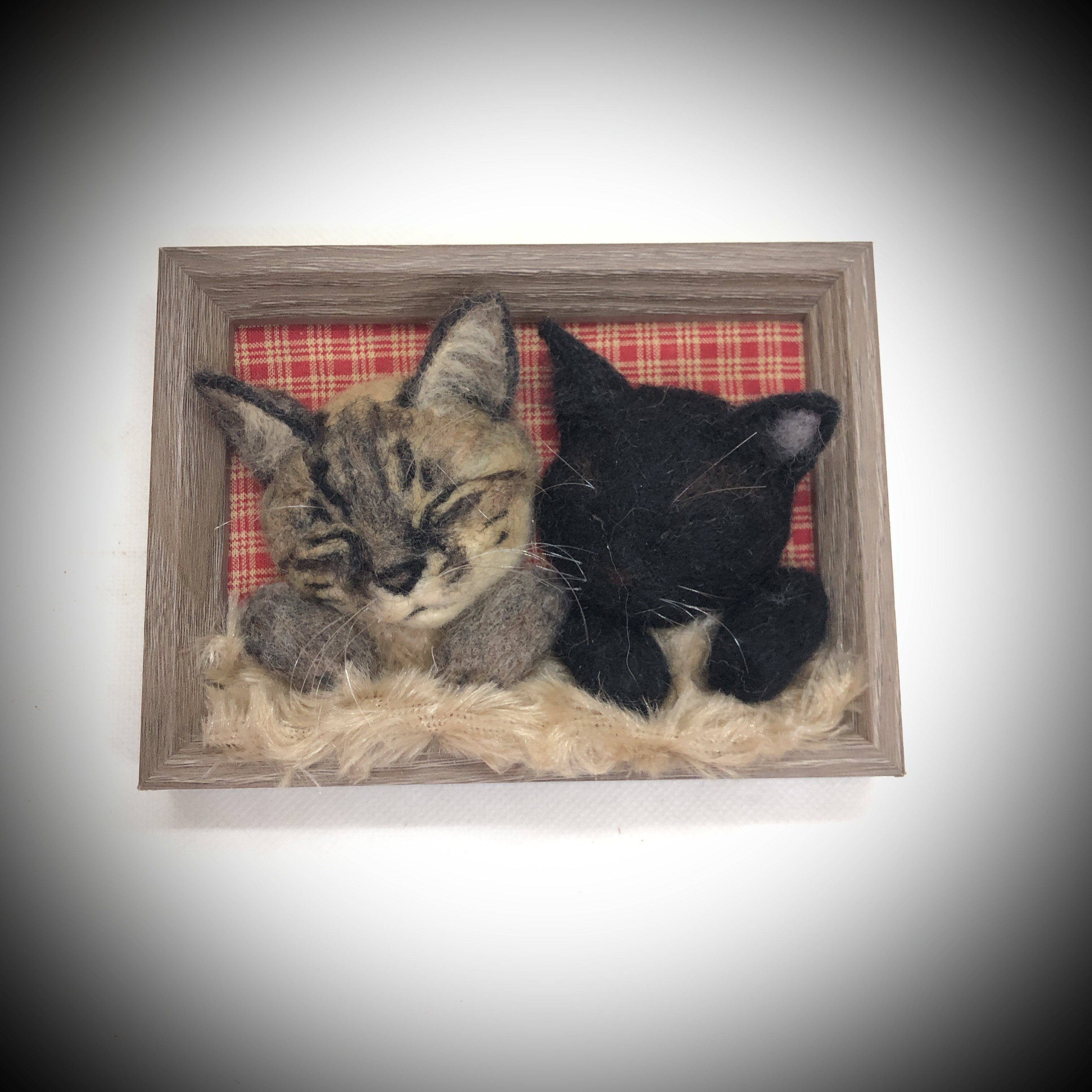 3匹一緒のフレーム　オーダーメイド　羊毛フェルト　うちの子