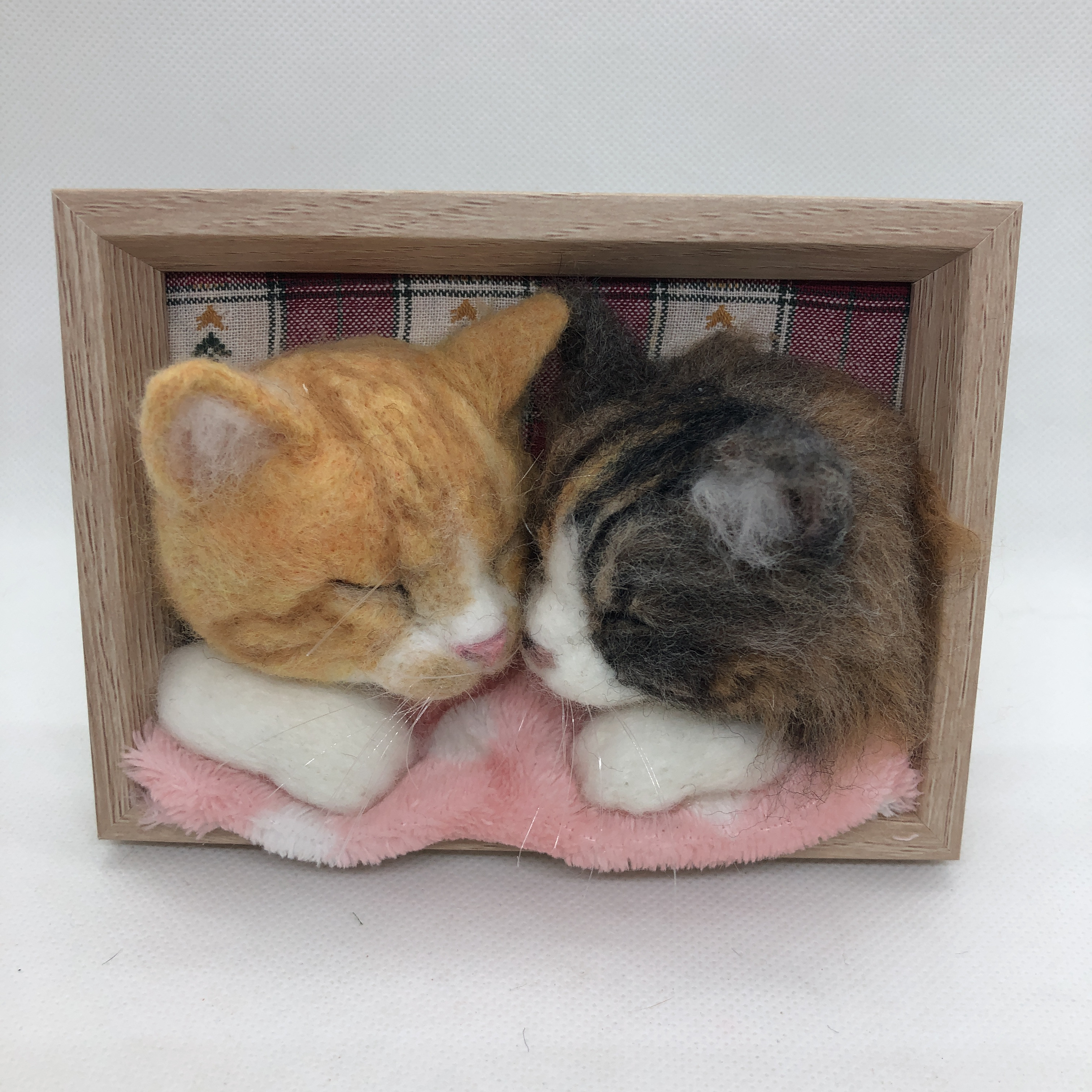 3匹一緒のフレーム　オーダーメイド　羊毛フェルト　うちの子
