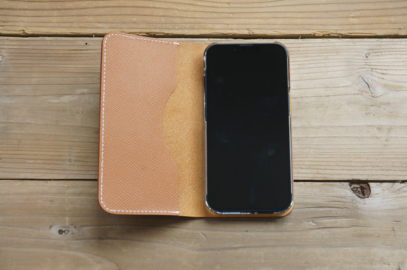 Vaux Epson 牛皮 iPhone 保護套 皮套 筆記本 棕色 第3張的照片
