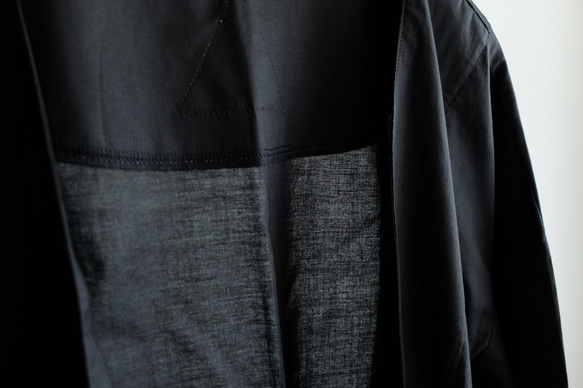 きるもの｜四 JKT｜コットンローン ブラック ［unisex freesize］ JKT｜コットンローン ボタンも裏地もなく