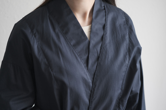 きるもの｜四 JKT｜コットンローン ブラック ［unisex freesize］ JKT｜コットンローン ボタンも裏地もなく