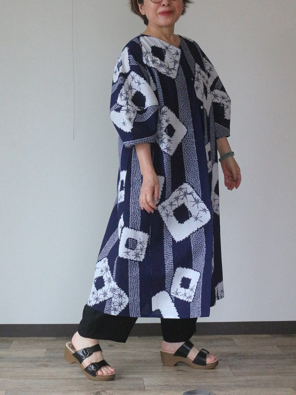 展示品＊着物リメイク☆パフスリーブワンピース