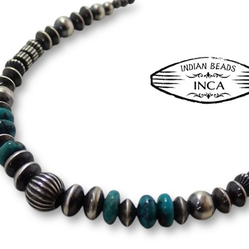 インディアンジュエリー ネックレス ターコイズ ビーズ シルバー