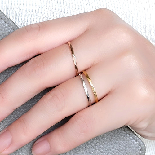 シンプルリング 15号 新品仕上げ済み スリム Vカット リング 1mm｜サージカルステンレス つけっぱなし 極細