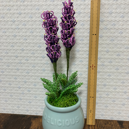 水引アート ラベンダー 鉢植え(ブルー) アーティシャルフラワー 枯れ