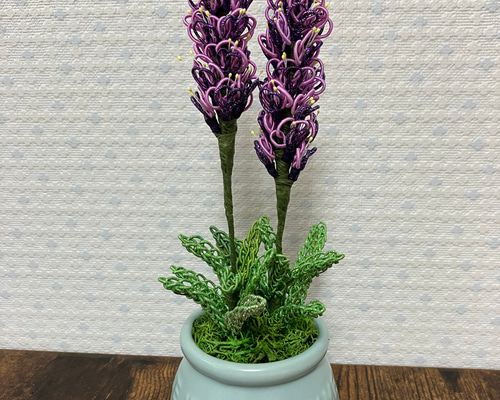 水引アート ラベンダー 鉢植え(ブルー) アーティシャルフラワー 枯れ