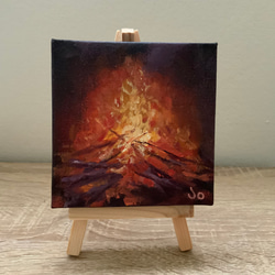 油絵　直筆　絵画：　焚き火 / feu （額縁付き） 油絵 直筆 絵画： 焚き火 / feu （額縁付き） - angstromart's