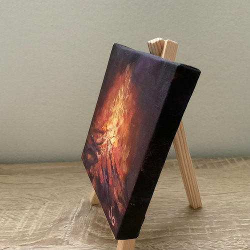 手描きの油絵作品】焚き火 絵画 JO's art gallery 通販 16253711
