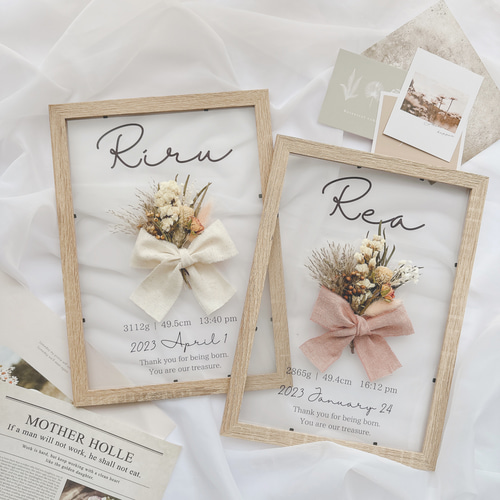 命名書 ドライフラワー おしゃれ お誕生日タペストリー 雑貨・その他