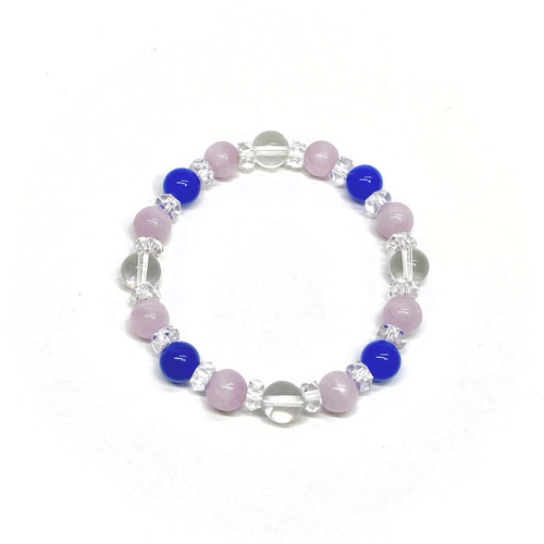 クンツァイト 青瑪瑙 水晶 天然石 ブレスレット 8mm /パワー 天然石