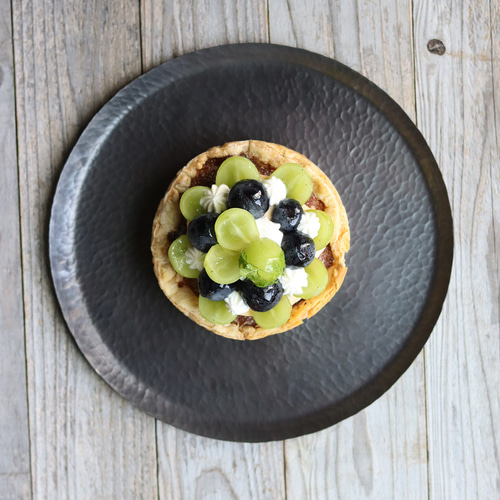 独楽盆　7寸 切手盆 7寸(越前塗)木製 漆塗り 漆器 黒・無地 7号 横15cm×縦21cm