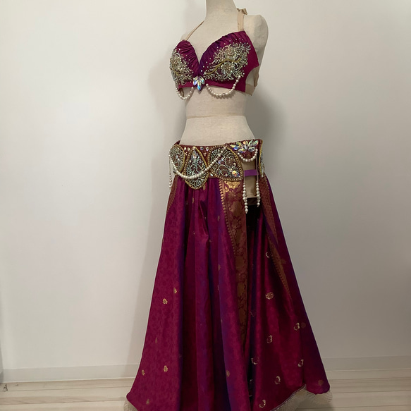 シルク ベリーダンス衣装 ダブルスリット 無料調整付き その他