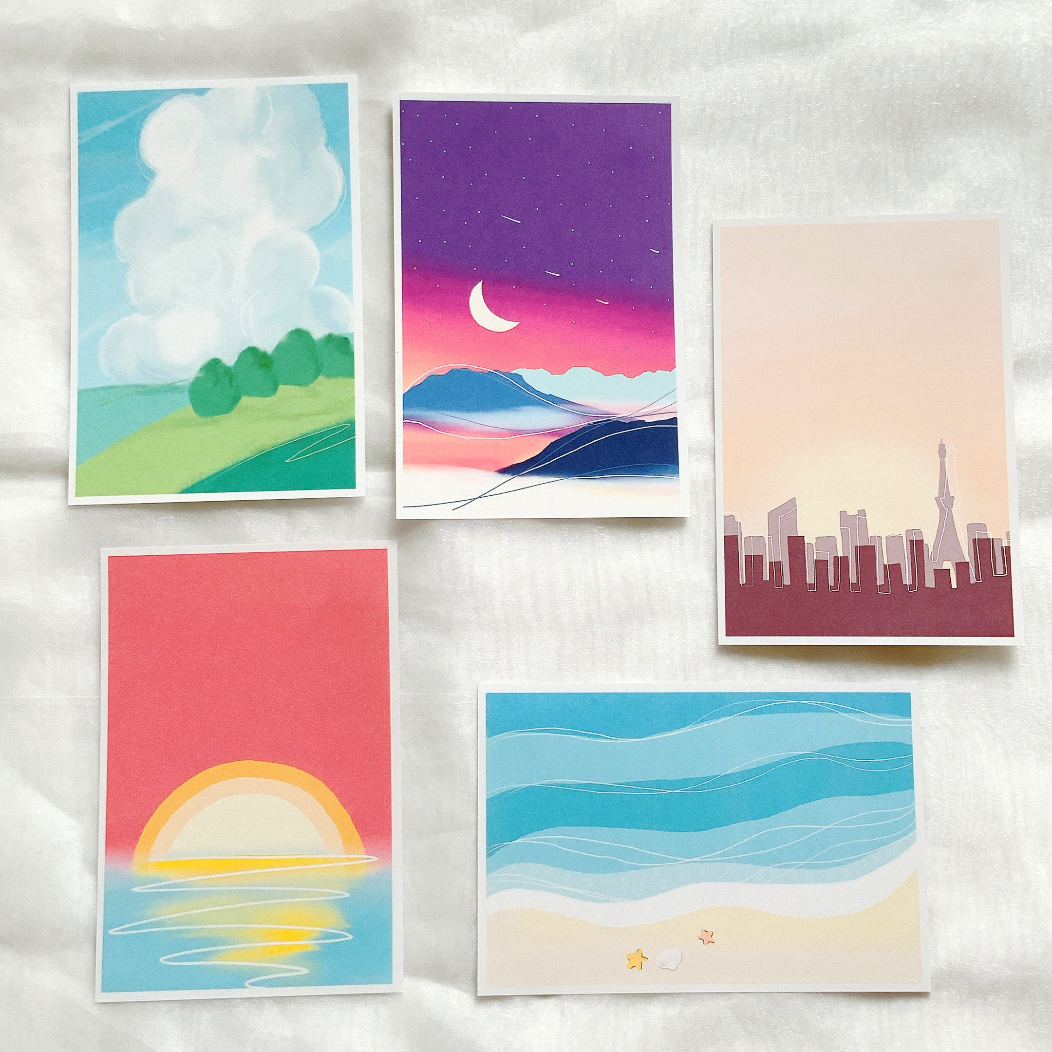 手描きイラスト　オリジナル　葉書サイズ